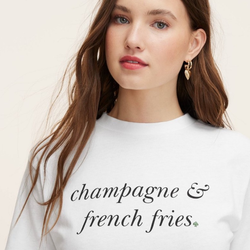 NWT kate spade new york x Target Champagne & French Fries Short Sl Graphic Tee